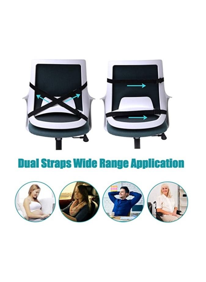 Generic - Lumbar Support Pillow for Office Chair Memory Foam Back Cushion for Back Pain Relief Improve Posture Large Back Pillow for Car, Computer Chair, Recliner Breathable Mesh Cover Double Adjustable Straps - Image 1