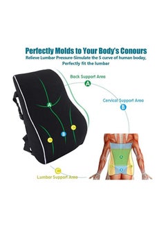 Generic Lumbar Support Pillow for Office Chair Memory Foam Back Cushion for Back Pain Relief Improve Posture Large Back Pillow for Car, Computer Chair, Recliner Breathable Mesh Cover Double Adjustable Straps  - Image 2