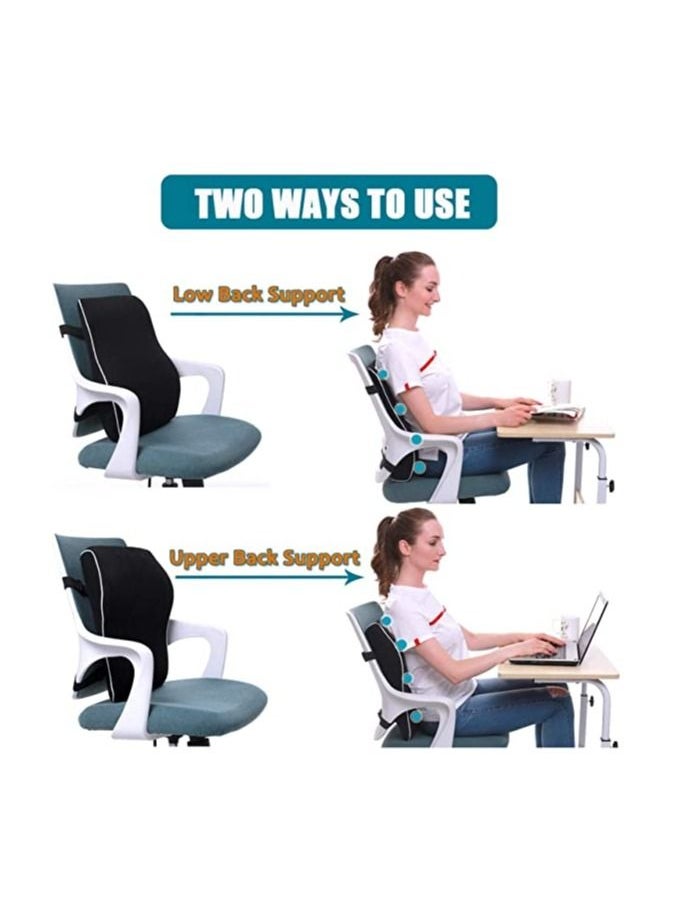 Generic - Lumbar Support Pillow for Office Chair Memory Foam Back Cushion for Back Pain Relief Improve Posture Large Back Pillow for Car, Computer Chair, Recliner Breathable Mesh Cover Double Adjustable Straps - Image 1