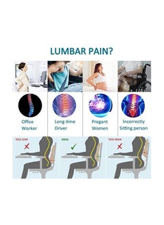 Generic Lumbar Support Pillow for Office Chair Memory Foam Back Cushion for Back Pain Relief Improve Posture Large Back Pillow for Car, Computer Chair, Recliner Breathable Mesh Cover Double Adjustable Straps  - Image 4