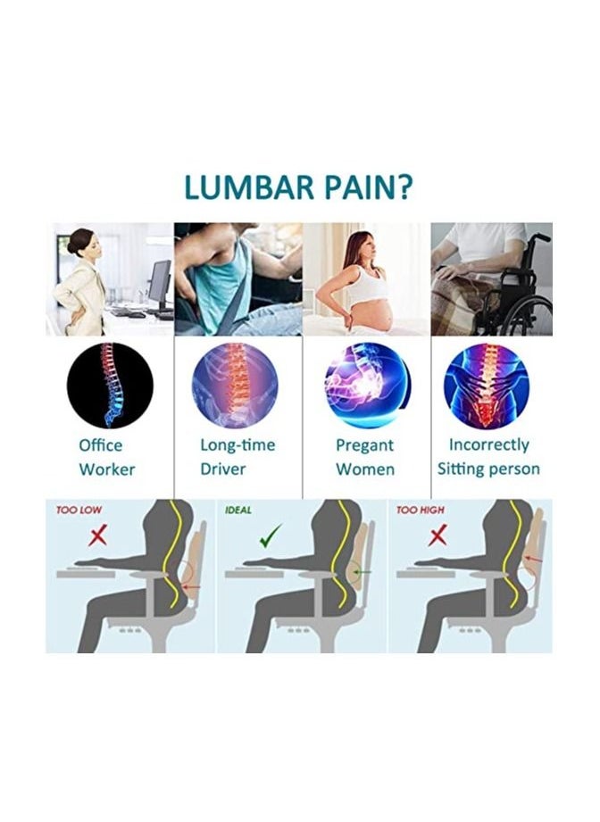 Generic - Lumbar Support Pillow for Office Chair Memory Foam Back Cushion for Back Pain Relief Improve Posture Large Back Pillow for Car, Computer Chair, Recliner Breathable Mesh Cover Double Adjustable Straps - Image 1