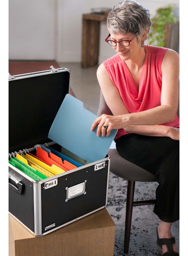 Vaultz Portable File Box - 17.5 x 14 x 12.5 Inch Legal/Letter Size Storage Box with Dual-Combination Locking for Document Filing and Organization - Image 2
