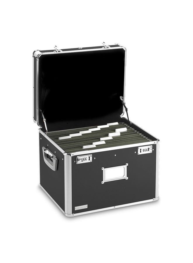 Vaultz Portable File Box - 17.5 x 14 x 12.5 Inch Legal/Letter Size Storage Box with Dual-Combination Locking for Document Filing and Organization - Image 1
