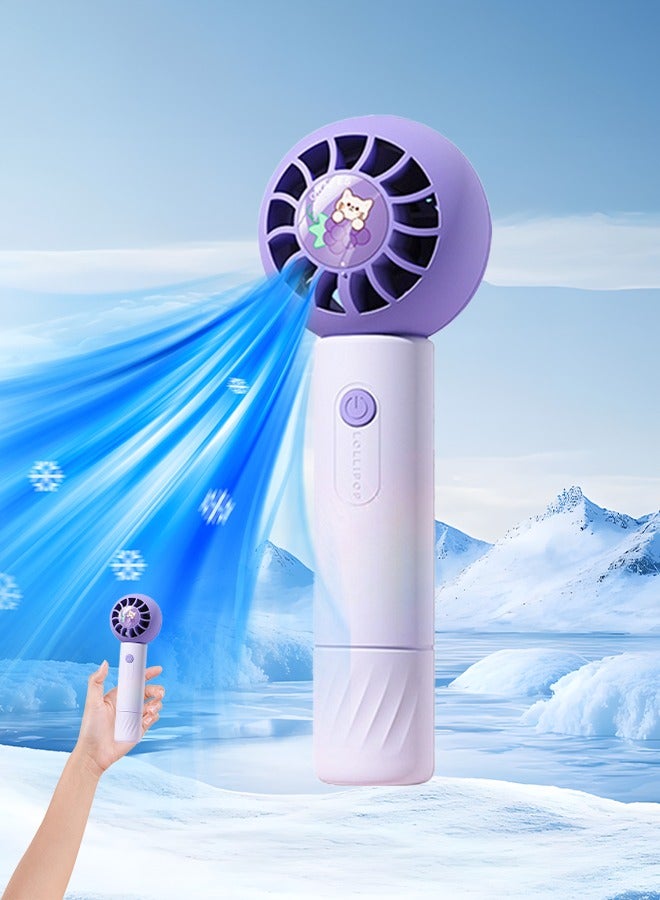 Portable Handheld Fan, 3-Speed Adjustable Personal Fan with Strong Wind & Low Noise (30dB), Child-Safe Blades & Pocket-Sized Fan, Summer Travel Must-Have Purple - Image 1
