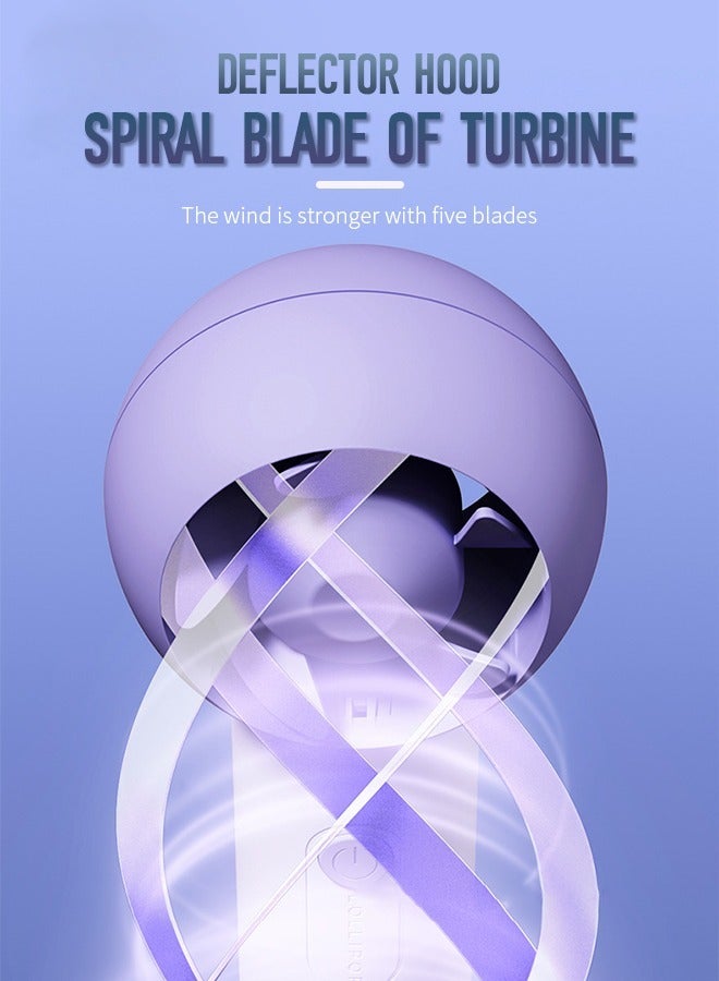 Portable Handheld Fan, 3-Speed Adjustable Personal Fan with Strong Wind & Low Noise (30dB), Child-Safe Blades & Pocket-Sized Fan, Summer Travel Must-Have Purple - Image 4