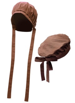 Procos PROCOS Medieval Bonnet Cap Linen Womens Colonial Amish Peasant Mob Hat Cosplay Headwear  - Image 1