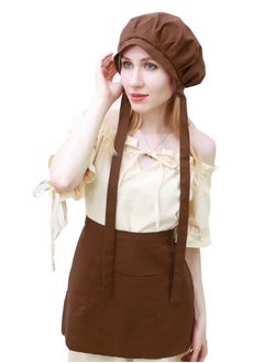 Procos PROCOS Medieval Bonnet Cap Linen Womens Colonial Amish Peasant Mob Hat Cosplay Headwear  - Image 2