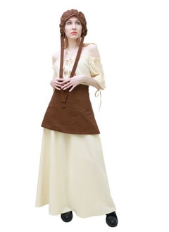 Procos PROCOS Medieval Bonnet Cap Linen Womens Colonial Amish Peasant Mob Hat Cosplay Headwear  - Image 4