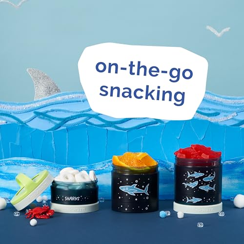 Whiskware Stackable Snack Containers for Kids and Toddlers, 3 Stackable Snack Cups for School or Travel, Sharks(Pack of 1) - Image 5