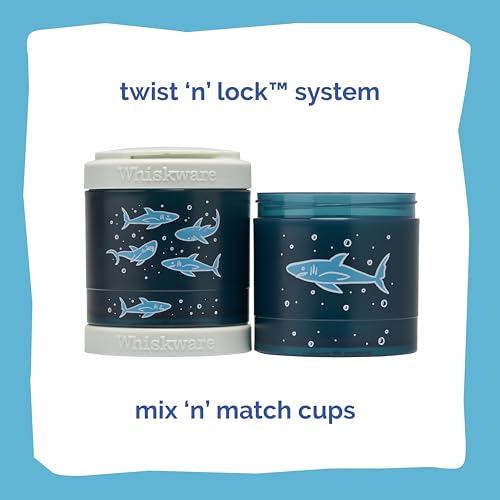 Whiskware Stackable Snack Containers for Kids and Toddlers, 3 Stackable Snack Cups for School or Travel, Sharks(Pack of 1) - Image 3