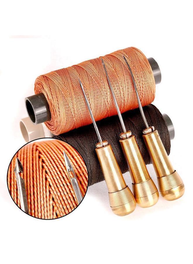 4 Awl Needle Straight Hook Straight Round Hole Crochet Shoe Repair Needle Manual Shoe Needle Change Needle Shoe Cone Zheng Xiao-Color:Copper Handle + Three Needles - Image 5