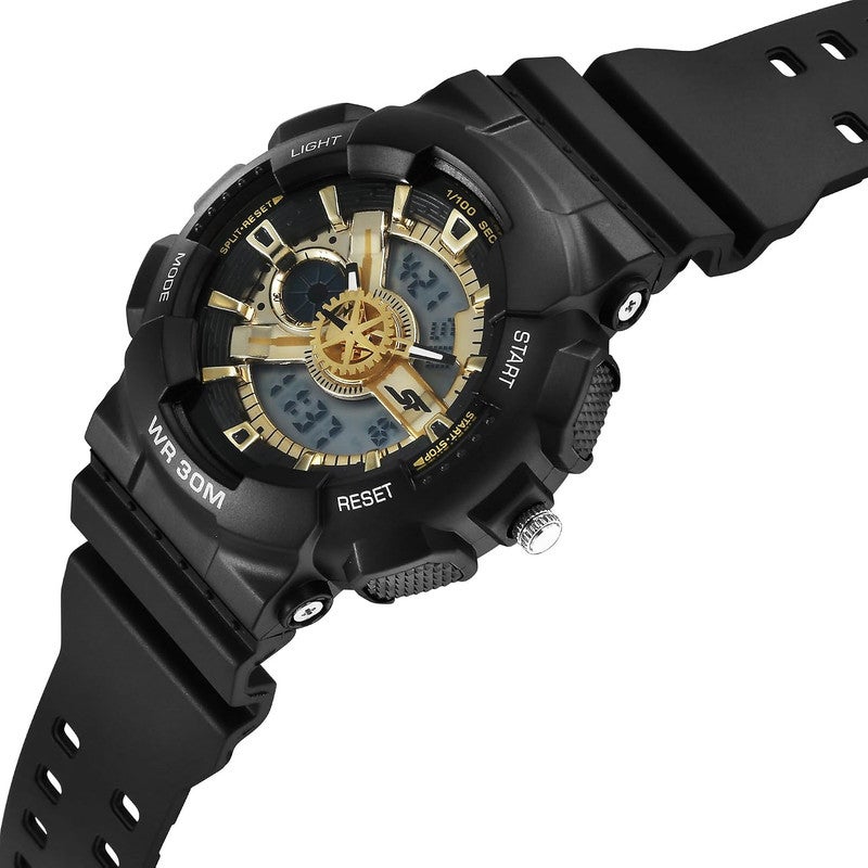 Sonata SF Bold Black & Gold Design Men's Watch - Perfect Blend of Elegance and Strength-77137PP02 - Image 1