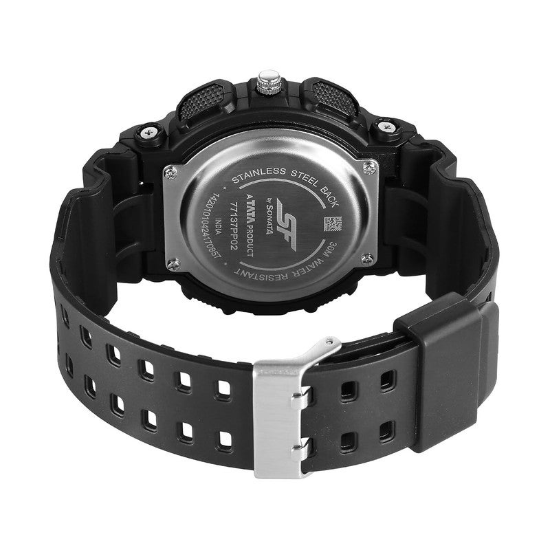 Sonata SF Bold Black & Gold Design Men's Watch - Perfect Blend of Elegance and Strength-77137PP02 - Image 2