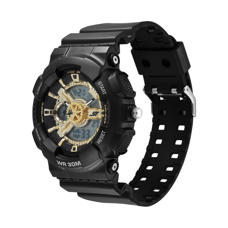 Sonata SF Bold Black & Gold Design Men's Watch - Perfect Blend of Elegance and Strength-77137PP02 - Image 3