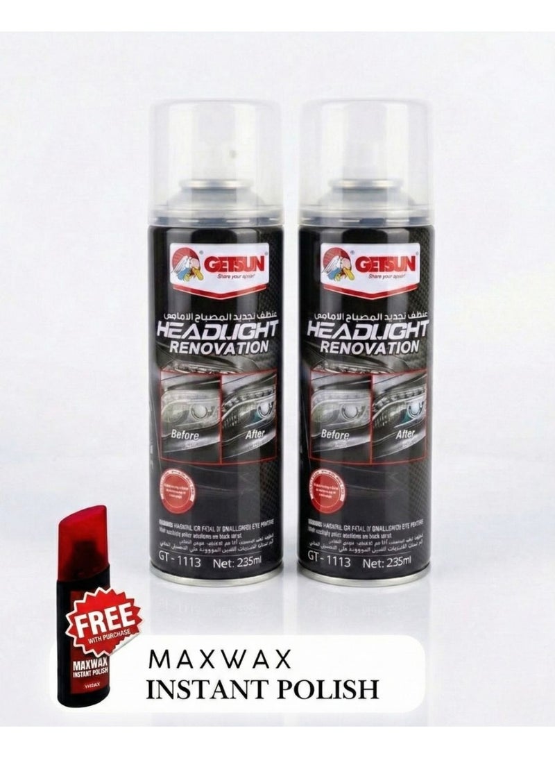 GETSUN 2-Piece Headlight Renovation Kit + Free Instant Polish Gift - Image 1