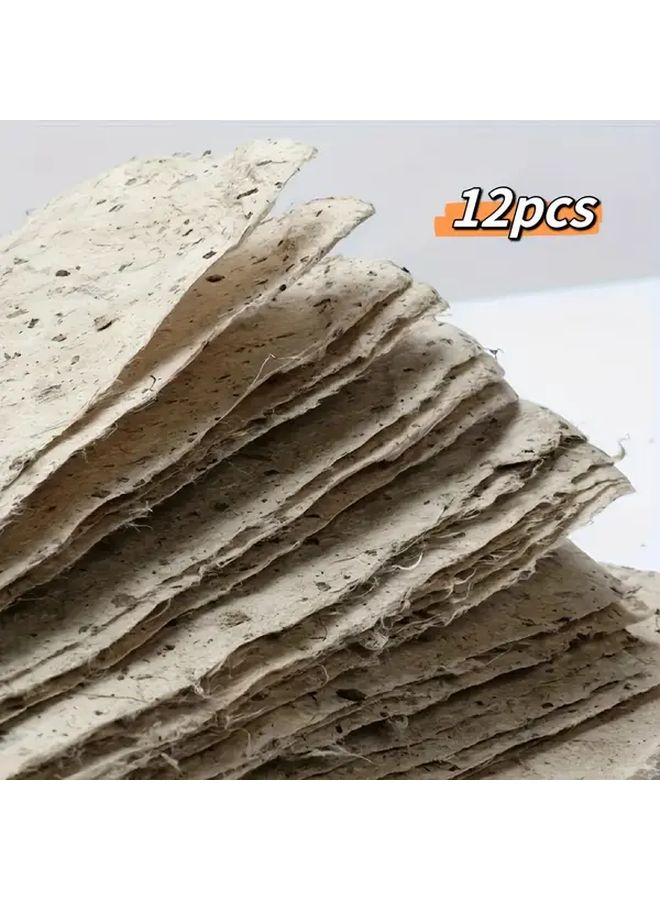 12 ورقة من ورق التوت المصنوع يدويًا لتغليف الهدايا والرسم بالألوان المائية والحرف الخطية - Image 1