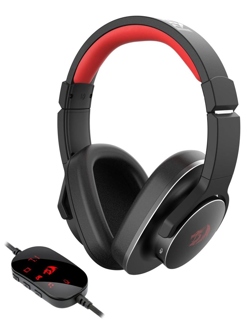 Redragon H720 EUROPE USB Gaming Headset - 7.1 Surround Sound - Detachable Microphone and Cables - 50mm Drivers - earcups can be rotated Headphones Headset - Image 3
