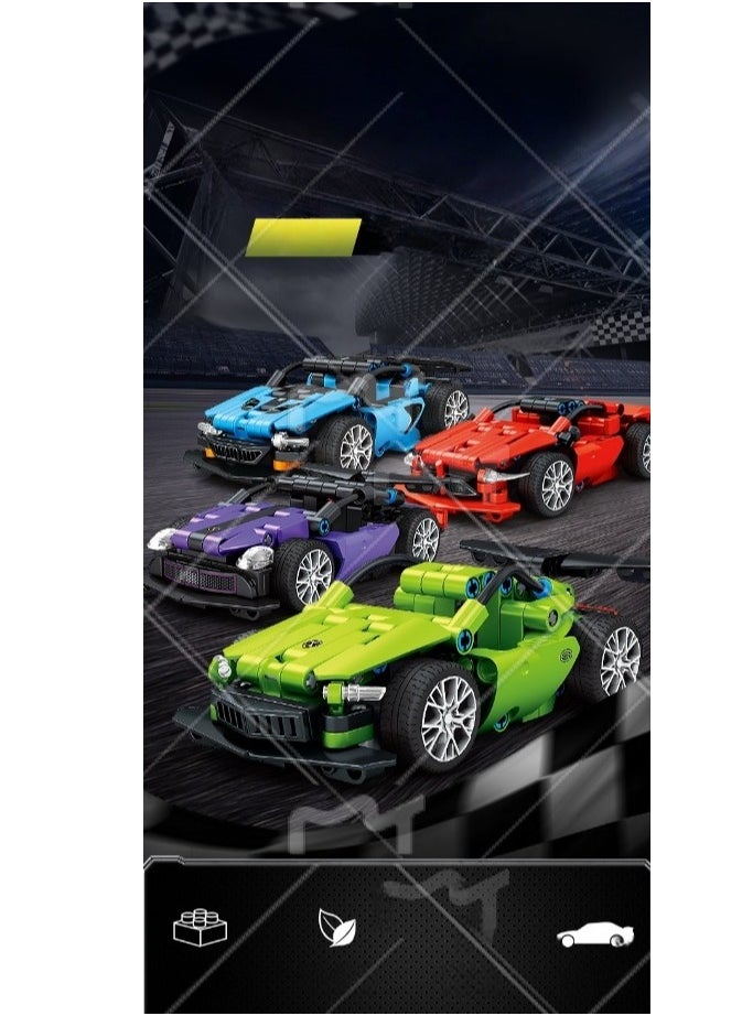 SEMBO Simulation Building Block Racing Car Set for Kids – 1:24 Scale DIY Construction Brick Toy with 4 Unique Racing Cars, Educational Engineering Building Set for Boys and Girls Age 6+, Creative STEM Toy for Car Lovers, Safe Odor-Free Material, Motor Skill and Imagination Development Toy, Kids Sports Car Assembly Kit, Race Track Compatible Toy Cars, Gift for Birthday, Holidays, and Special Occasions | Perfect Toy for Young Engineers, Car Enthusiasts, and Racing Fans | Hands-On Vehicle Construction Kit for Early Learning, Home, and Classroom Use | Best Gift for Kids Who Love Building, Racing and STEM Learning  - Image 2