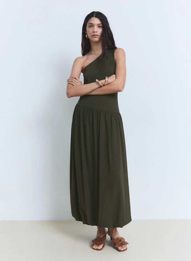 MANGO Asymmetrical Puffed Dress