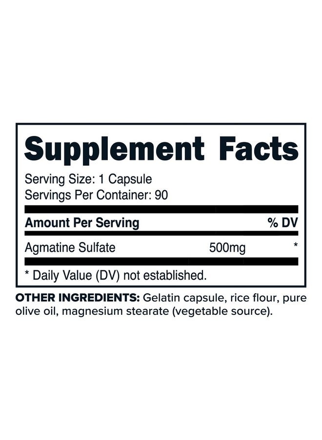 Primaforce Agmatine Sulfate 500mg, 90 Capsules - Non-GMO, Gluten Free Supplement - Image 2