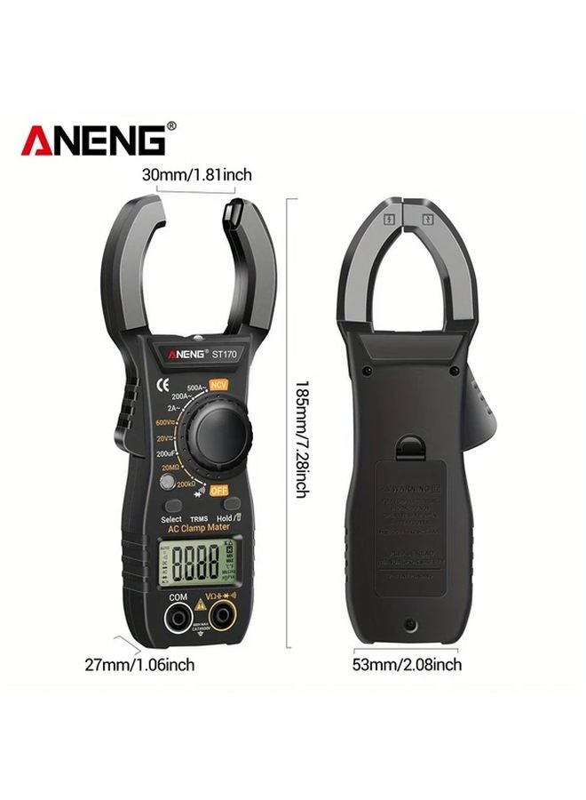ANENG ST170 Black B18 Red Multifunctional Non Contact Clamp Meter 1999 Count LED Voltage Tester - Image 4