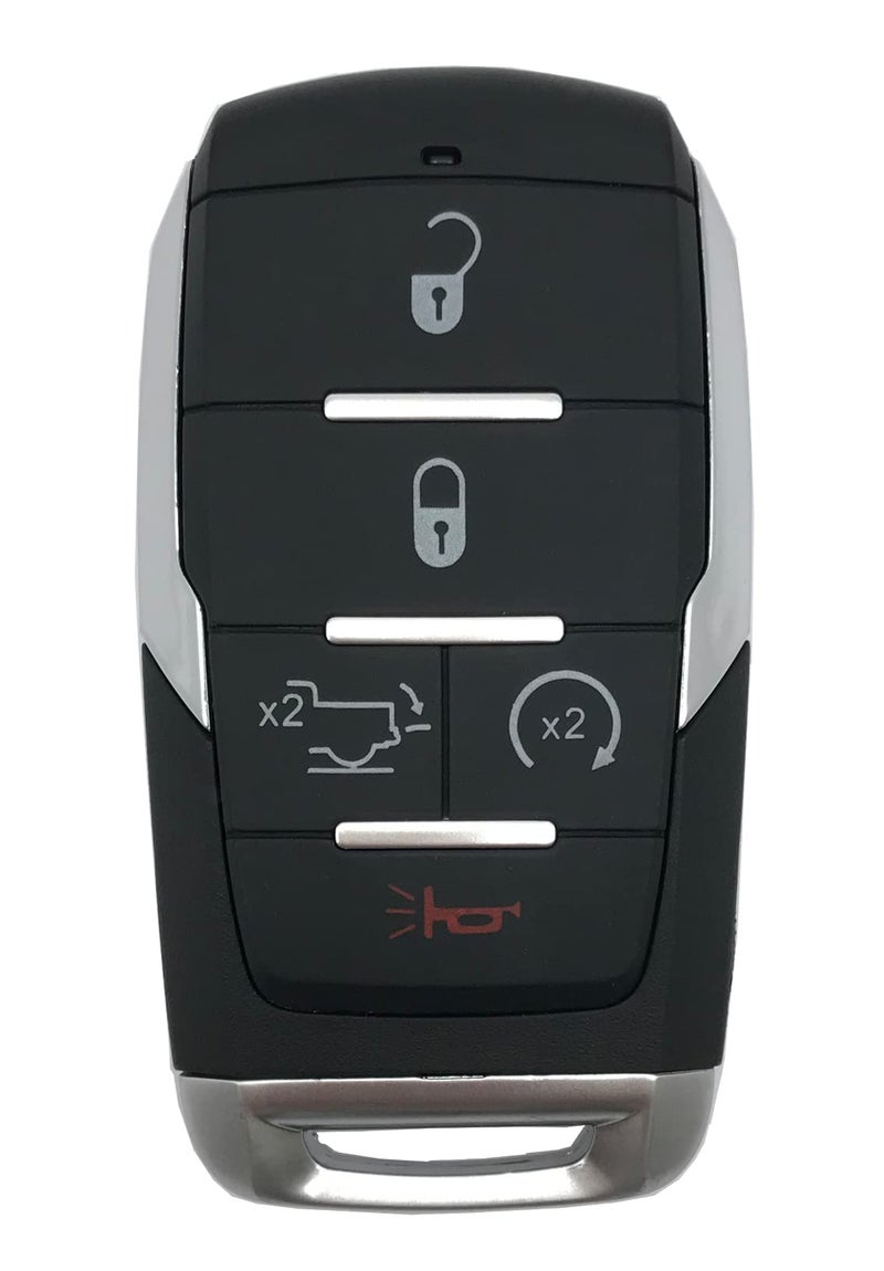 Replacement Keyless Entry Remote Smart Key Fob Shell Case Fit for 2019-2020 RAM 1500 (5 Buttons, Black)