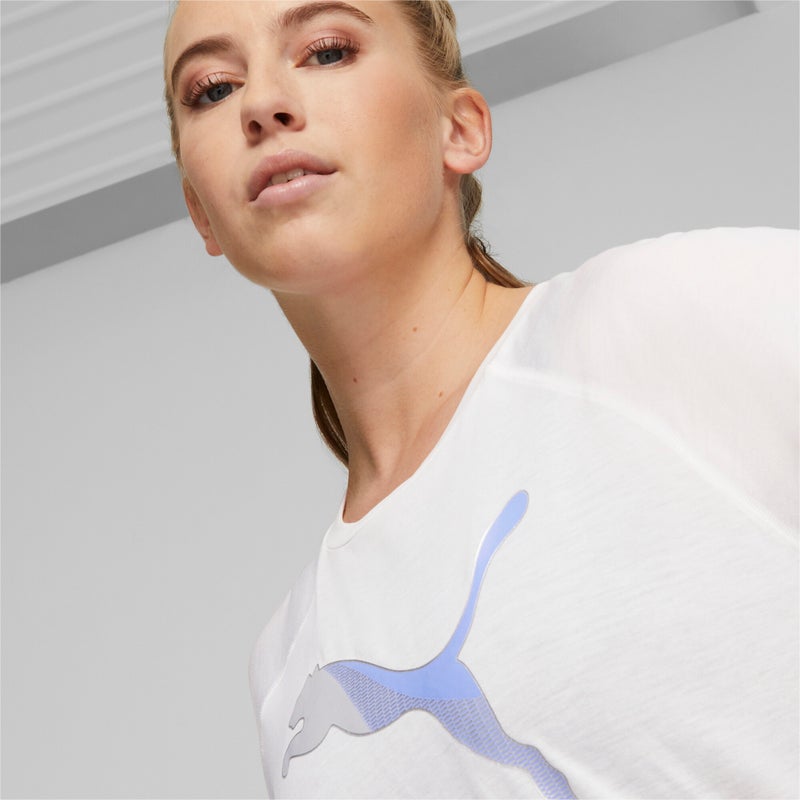 PUMA EVOSTRIPE Womens White T-shirt - Image 2
