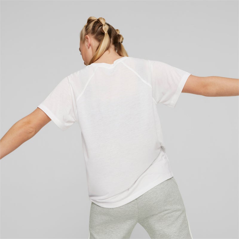 PUMA EVOSTRIPE Womens White T-shirt - Image 5