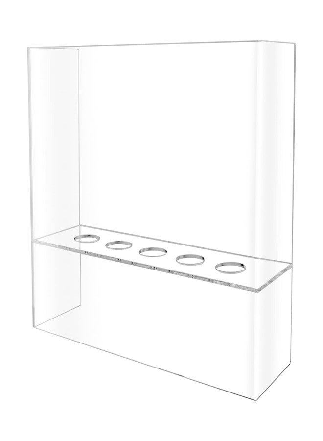 Marketing Holders Ice Cream Cone Holder 5 Slot Clear Acrylic Countertop Dessert Display with Sneeze Guard No Assembly for Restaurants Catered Events and Buffets - Image 1