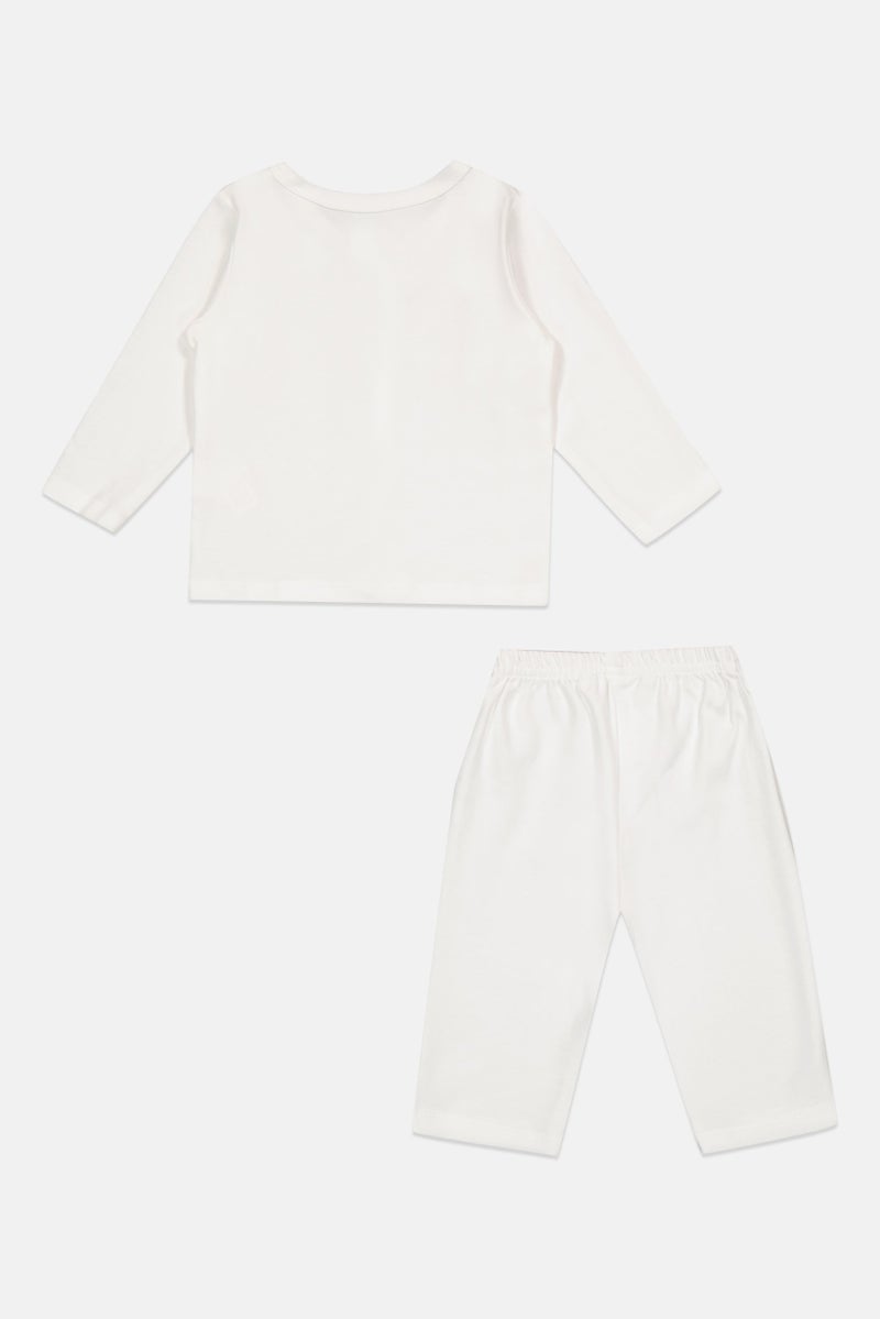 POPEES Toddlers Boy 2 Pieces Embroidered Top And Bottom Set, White - Image 3