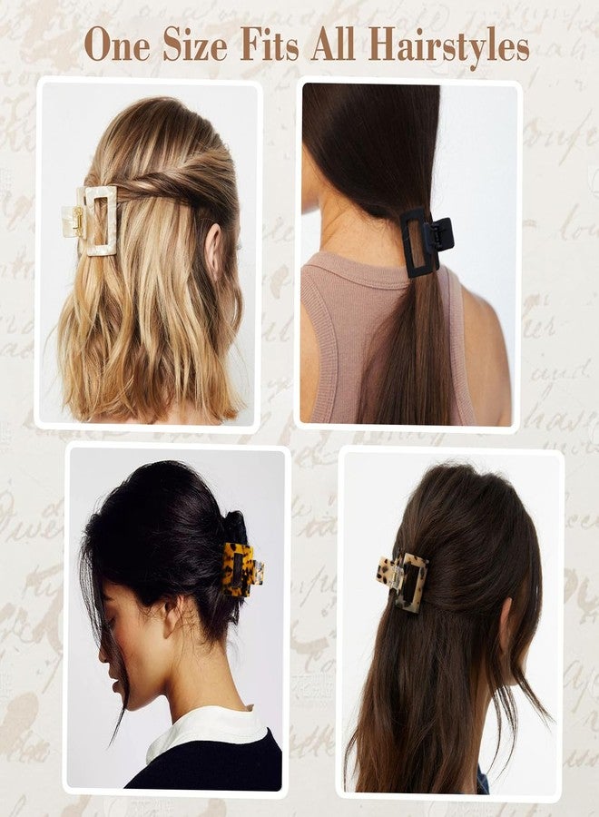 TEBIEKOY Hair Claw Clips for Women 4Pcs 2" Small Claw Clips Tortoise Shell Leopard Hair Clips for Thin Thick Hair Strong Hold Acetate French Clip Nonslip Jaw Clip Hair Accessories - Image 4