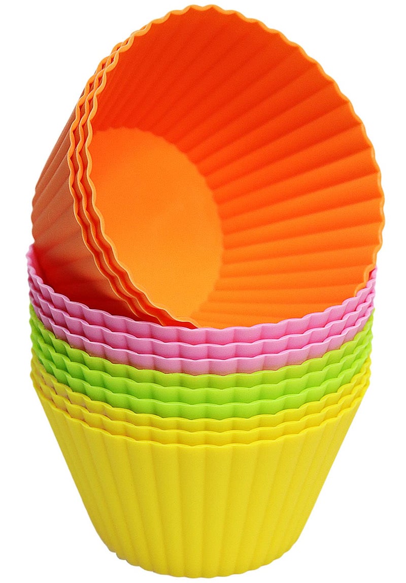 Pharamat Pharamat Extra Large Silicone Cupcake Baking Cups 12 Pack 354 Inch Cupcake and Muffin Liners Reusable Jumbo Silicone Baking Cups Easy to Clean Great for Cupcake Muffin Mousse 