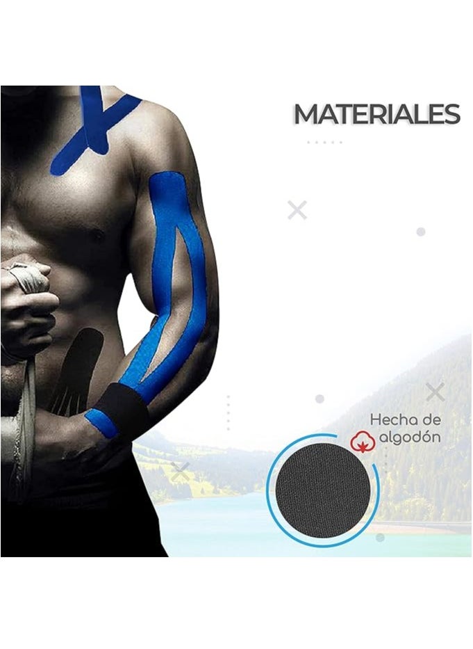 Generic - Canotagio Kinesiology Tape for Physical Therapy 5cm Kt Tape Uncut. Athletic Tape for Muscles. Water Resistant Kinetic Tape for Knee Shoulders & Elbows. Kinesio Tape. Cinta Kinesiologica Black - Image 1