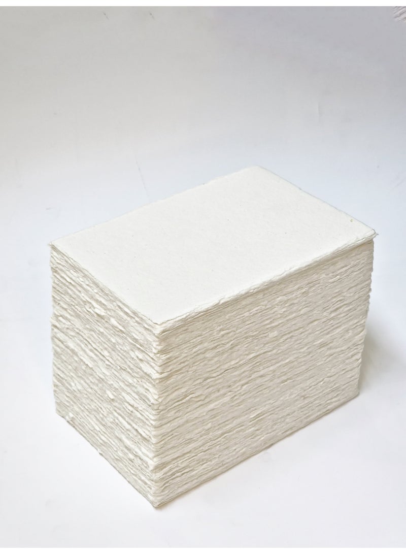 cartogivz Off-White Deckle Edge Cotton Paper A6 (10 sheets) - Image 1