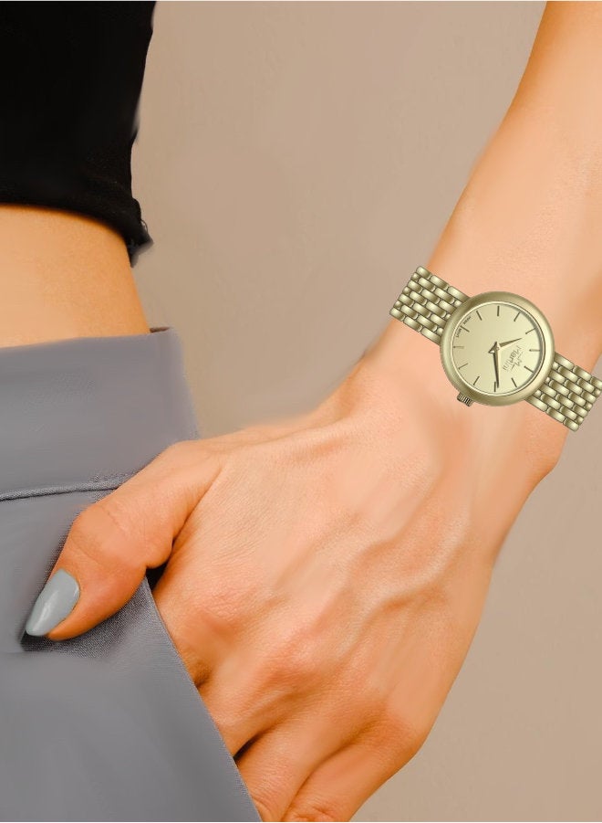 مارتيني ساعة مارتيني الأنيقة للنساء بتصميم عصري مينا ذهبية وسوار من الفولاذ المقاوم للصدأ مقاومة للماء مثالية للإطلالات الكاجوال والرسمية - Image 4