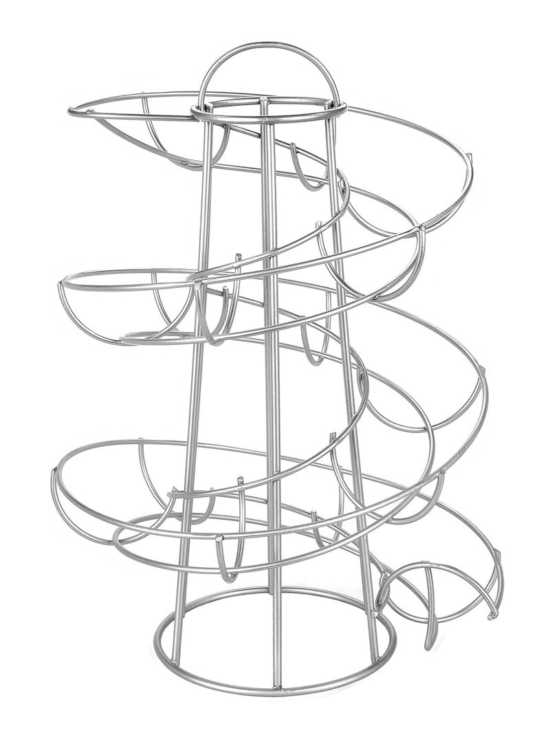 Southern Homewares Egg Skelter Deluxe Modern Spiraling Dispenser Rack Silver  - Image 3