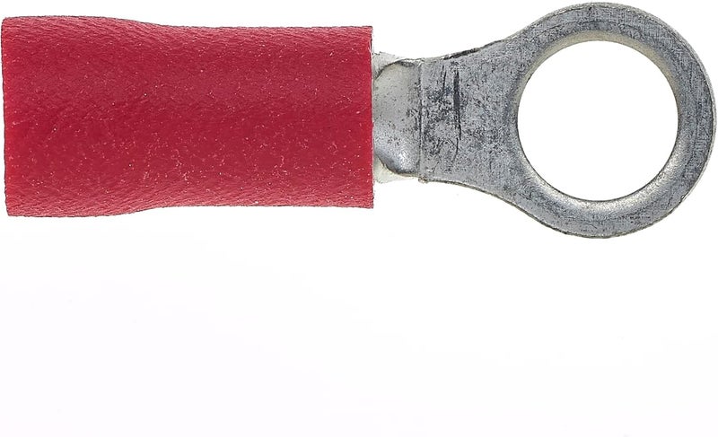 Keple Ring Crimp Terminal - Pack of 100, Red, 4mm, 25A, 22-16 AWG - Heat Shrink Ring Connectors, Tinned Copper Connectors, Insulated Ring Wire Terminals - Image 4