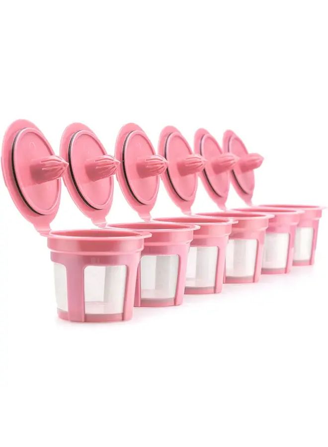 Pink Reusable K Cup Capsules 6 Pack Compatible With Keurig 1.0 2.0 Coffee Makers - Image 1