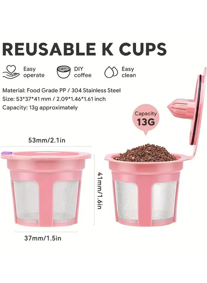 Pink Reusable K Cup Capsules 6 Pack Compatible With Keurig 1.0 2.0 Coffee Makers - Image 3