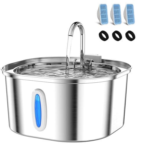 PEKTACO Stainless Steel Cat Water Fountain 32L108oz Cat Water Dispenser with Quiet Water Pump Dishwasher Safe Pet Drinking Fountain for Cats with 3 Filters 3 Sponges - Image 1