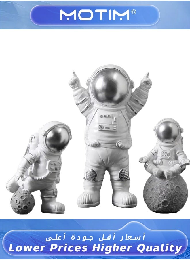 Motim Astronaut Room Decor Or Car Decorations,Resin Sculpture for Home Decor Modern Book Shelf TV Stand Decor Bedroom Office Desktop Decorative Ornaments-Silver  - Image 1