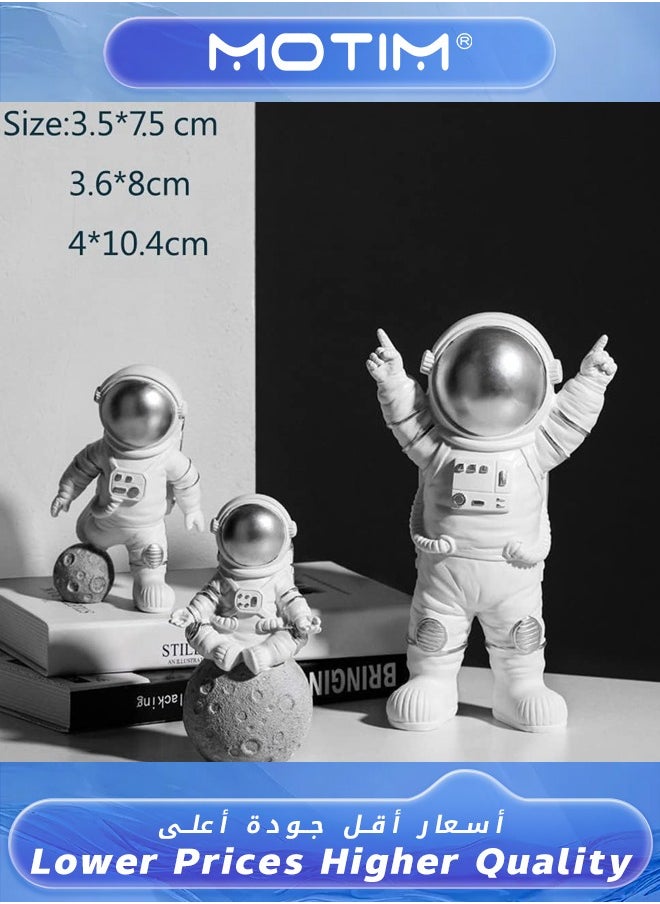 Motim Astronaut Room Decor Or Car Decorations,Resin Sculpture for Home Decor Modern Book Shelf TV Stand Decor Bedroom Office Desktop Decorative Ornaments-Silver  - Image 2