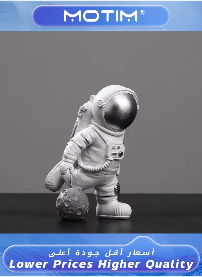Motim Astronaut Room Decor Or Car Decorations,Resin Sculpture for Home Decor Modern Book Shelf TV Stand Decor Bedroom Office Desktop Decorative Ornaments-Silver  - Image 3