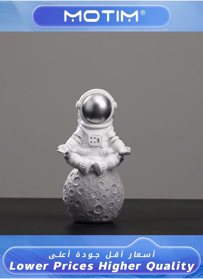 Motim Astronaut Room Decor Or Car Decorations,Resin Sculpture for Home Decor Modern Book Shelf TV Stand Decor Bedroom Office Desktop Decorative Ornaments-Silver  - Image 5