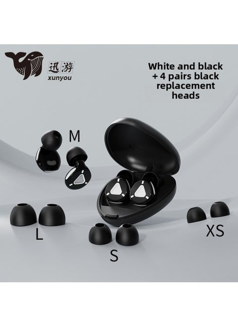 Noise Reduction Sound Insulation Earplugs Button Earplugs Multi-head Replaceable Earplugs Sleep Mute Earplugs Anti-noise Earplugs-Color:White Black Black