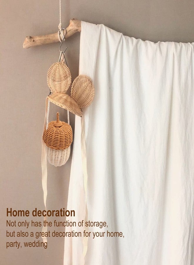 Luocute سلة بلوط من لوكوت، سلال تخزين من الخيزران المنسوج يدويًا، مناسبة للنساء والأطفال، ودعائم تصوير. - Image 5