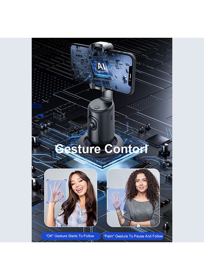 Generic - Smart 360° Auto Face Tracking Gimbal Desktop Selfie Stabilizer Robot Cameraman with Adjustable Lens Stable Base Phone Holder for Smartphone Vlog Live Streaming Video Chat - Image 1