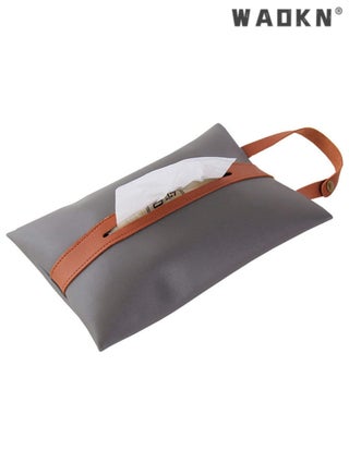 Multi-functional PU Leather Tissue Box, Car & Home Hanging Tissue Holder Case, Creative & Stylish Tissue Box Cover, Portable Tissue Storage (gray) - pzsku/Z1499E37EB240B6AC8A8CZ/45/_/1735648054/3117a17e-efd7-455a-ba34-510a4e9914bc