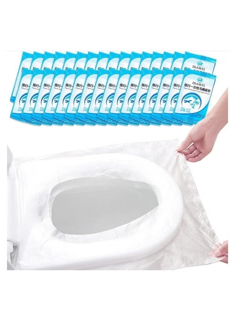 Waterproof disposable toilet seat covers (50 pieces) – Individually wrapped plastic bathroom seat covers for children, pregnant women, and travel - Image 3