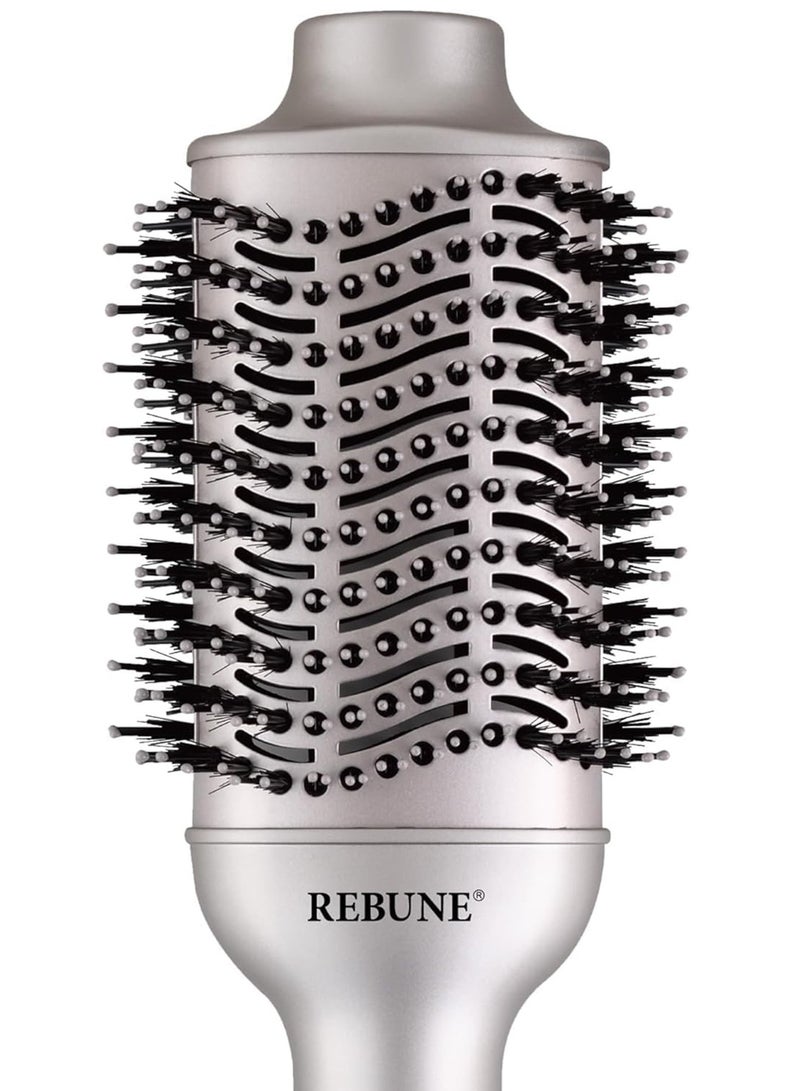 REBUNE Original 1300 Watts Hair Dryer Brush 3 In 1 Hot Air Styler For Hair Drying Straightening Curling Tool silver - Image 5